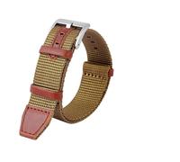 MBUIOPJ Cinturino In Nylon Intrecciato + Vera Pelle Da 20 Mm 22 Mm Compatibile Con Cinturino Sportivo Da Uomo Hamilton H69439931 H69439411(Khaki silver,22mm)