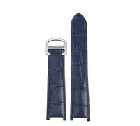 MBUIOPJ Compatibile con Cartier PASHA Fibbia pieghevole Cinturino for orologio Pelle di mucca Uomo Donna Cinturino for orologio 21x15m 20x12mm 18x10mm Accessori for cinturini da polso(Blue silver,20mm