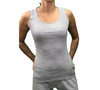 MBV Canottiera Spalla Larga Costina 70145 (Grigio, Large)