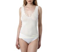 MBV Canottiera Top Donna Spalla Larga con Ricamo in Pizzo 93062 in Lana Seta