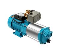 MC-6SA - Pompa centrifuga autoadescante in acciaio inox, 1300 W, 9,8 bar, 4000 l/h, 8 m, IP44, in uscita, 35 °C, max. manometro, protezione termica, 51 x 29 x 21 cm, per la casa, il giardino