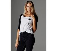 Merchcode Ladies Banksy Balloons Raglan Tee Wht/Blk XS