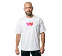 Merchcode Abbracci e amore Due cuori pesantirsize Tee MP5012536 XL Bianco