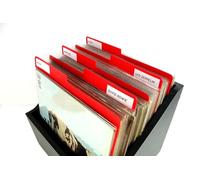 MC DAISON 10 PEZZI separatore divisore classificatore in PVC ROSSO con LINGUELLA per dischi in vinile formato LP 33 giri 12" Maxi Single