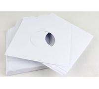 MC DAISON 100 BUSTE COPERTINE CUSTODIE in CARTA BIANCA SPESSA 60gr/m forata per dischi 45 giri rpm 7" per vinile diametro 18 cm
