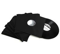 MC DAISON 50 Pezzi Busta Copertina Custodia Interna antistatica di Alta qualità AntiGraffio in Carta Nera + velina per Dischi Vinile Formato LP 33 Giri e 12" Maxi Single (diam. 30 cm)