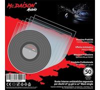 MC DAISON 50 pezzi Busta Copertina custodia interna protettiva antigraffio antistatica sagomata di cartavelina semitrasparente di alta qualità per dischi in vinile LP 33 giri e 12" mix (diam. 30 cm)