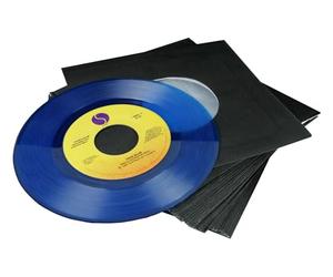 MC DAISON Black!! 100 Bustine in Carta Nera forate + Velina AntiGraffio per Dischi Vinile 7" 45 Giri RPM Singoli Diametro 18 cm