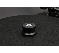 MC DAISON MDH 20 B - Adattatore puck spindle deluxe in alluminio nero con bolla a livella incorporata per 45 giri per giradischi