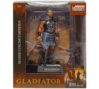 McFarlane Toys Movie Maniacs Gladiatore Maximus Decimus Meridius Figura in posa 15,2 cm con sfondo scenico, base per esposizione e certificato
