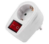 MC Power - Adattatore con interruttore | 2 poli ON/OFF, 230 V/3.500 W | spina intermedia con contatto di protezione, disconnessione del dispositivo dalla rete elettrica