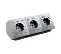 MC POWER - Ciabatta multipresa | Flair | 3 prese + 2 x USB, 250 V ~/16 A, struttura, antracite opaco