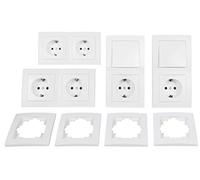 MC POWER - FLAIR - Set di prese e interruttori da parete I Starter I 16 pezzi, bianco, opaco