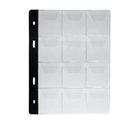 MC.Sammler 10 x Pagine per Album di Monete | 12 Tasche 46mm x 50mm per Monete Fino a 43 mm di Diametro | Fogli di Ricarica Extra per cartelle Portmonete Raccoglitore per Collezione di Monete
