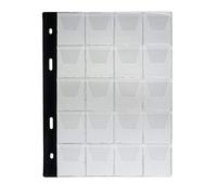 MC.Sammler 10 x Pagine per Album di Monete | 20 Tasche 35mm x 35mm per Monete Fino a 30 mm di Diametro | Fogli di Ricarica Extra per cartelle Portmonete Raccoglitore per Collezione di Monete