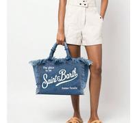MC2, nuova borsa da spiaggia con nappe blu scuro a righe orizzontali, grande capacità, da donna, europea e americana, Saint Barth "Questa borsa da spiaggia moderna e originale, con un fresco design na