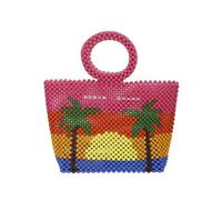 MC2 Saint Barth Beaded Big Bag Palms, borsetta con perline, rosa multicolore, multicolore