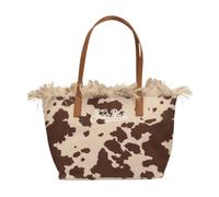 MC2 Saint Barth - City Bag Mid Fringe Canvas Cow West 18 Emb - - Bags - Donna - Multicolore - ONE SIZE
