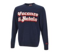 MC2 Saint Barth, ,Knitwear ,Uomo ,Blu ,S Heron Vacanze Logo Sweater