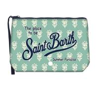 MC2 SAINT BARTH POCHETTE ALINE IN SCUBA DETTAGLI FLOREALI VERDE - UNI