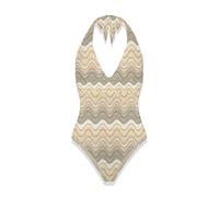 MC2 Saint Barth, ,Swimwear ,Donna ,Beige ,M Abbigliamento Mare Multicolore Stile