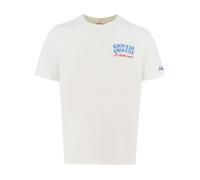 MC2 Saint Barth, ,Tops ,Uomo ,Bianco ,L T-shirt in cotone con stampa/ricamo frontale e posteriore
