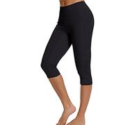 MCA Leggings 3/4 Pantaloni Capri Donna Made in Italy (Nero, M)