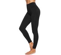 MCA Leggings Donna Cotone Elasticizzato (as6, Alpha, l, Regular, Regular, Nero, L)