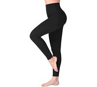 MCA Leggings Donna Cotone Vita Alta (Nero, M)