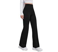 MCA Pantaloni Donna Campana Aderenti Zampa Elefante Elasticizzati (as6, Alpha, s, Regular, Regular, Nero Caldo Cotone (Felpato Invernale), S)