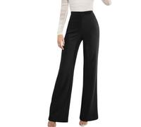 MCA Pantaloni Donna Palazzo Gamba Dritta Made in Italy (IT, Testo, XS, Regular, Regular, Nero)