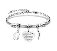 Mcaeou Inspirational Nome Lettera Bracciali iniziali per le donne Compleanno Ragazza Laurea Anniversario Bracciali - A Volte Dimenticati quanto tu sia straordinaria pertanto questo è un promemoria