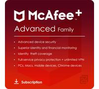 McAfee+ Advanced Family Dispositivi Illimitati / 1 Anno