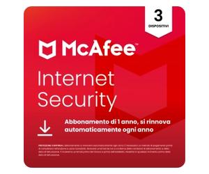 McAfee Internet Security | Licenza annuale | Sicurezza per 3 Dispositivi