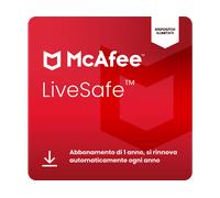 McAfee LiveSafe - Dispositivi illimitati 12 mesi Antivirus, VPN gestore delle password, software di sicurezza [Multipiattaforma] Digitale