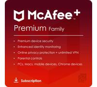 McAfee+ Premium Family Dispositivi Illimitati / 1 Anno