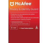McAfee - Privacy & Identity Guard Online Protection + ID Monitoring + Cleanup for 12 Months Key EUROPE