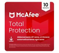 McAfee Total Protection | 10 Dispositivi | 1 anno | Windows, Mac, Android e iOS