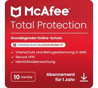 McAfee Total Protection | 10 dispositivi | 1 anno | Windows/Mac/Android/iOS D...