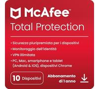 McAfee Total Protection 10 PC 1 Anno Antivirus VPN