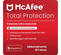McAfee Total Protection 2025 | 5 Dispositivi | 1 Anno | Windows - Mac - Android - iOS