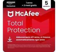 McAfee Total Protection 5 Dispositiv 2026 15 mesi Esclusiva Amazon Antivirus VPN