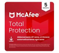 McAfee Total Protection | 5 Dispositivi | 1 anno | Windows, Mac, Android e iOS