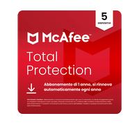 McAfee Total Protection - 5 dispositivi 12 mesi Antivirus, VPN gestore delle password, software di sicurezza [Multipiattaforma] Digitale