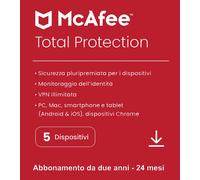 McAfee Total Protection 5 PC 2 ANNI + VPN - WIN, MAC, Android, iOS - 2026