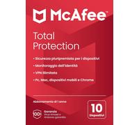 McAfee Total Protection Antivirus Originale + VPN Illimitata