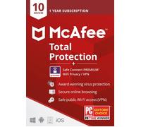 McAfee Total Protection | + VPN | 10 dispositivi | 1 anno | Windows, Mac, Android e iOS