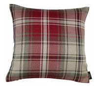 McAlister Textiles Federa per Cuscino Tartan Scozzese | Copricuscino Motivo Scacchi Geometrico Effetto Lana | Accessorio Decorazione Divano Letto Sedie | Rosso | 43cm x 43cm