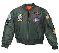 McAllister, giacca Top Gun da aviatore per bambino, giacca bomber, reversibile, vari colori, S-XL