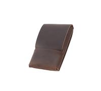 MCAOAL 1 Porta carte e portamonete in pelle fatti a mano Custodia per crediti retrò con blocco per uomo donna, custodia da viaggio essenziale in pelle